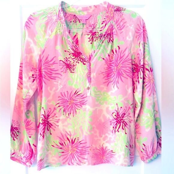 Lilly Pulitzer Tops - Lilly Pulitzer Elsa Silk Blouse